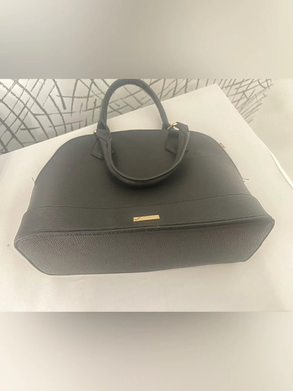 Aldo Black Satchel with Gold Lock Hardware